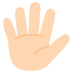 Human hand with five fingers, simple body part illustration ideal for gestures or educational designs.


