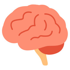 Side view of human brain with cerebrum and cerebellum, neurological illustration for science or education.