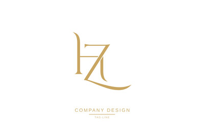 HZ, ZH, H, Z Abstract Letters Logo Monogram Design Font Icon Vector Initials