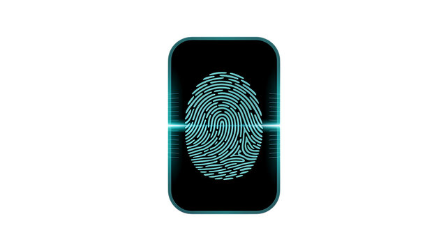 Biometric fingerprint scan with a modern, futuristic design, perfect for security access