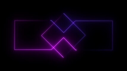 Neon Glow Floating Square on Grid Floor Cyberpunk Futuristic Abstract Background, Creativity, Retro Future, Night Life Concept Product and Stage Backdrop - Powered by Adobe