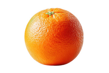 Vibrant whole orange with detailed texture on black background, cut out