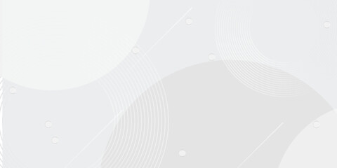 White geometric abstract background overlap layer on bright space with lines effect decoration. Modern graphic design element circles style concept for banner.