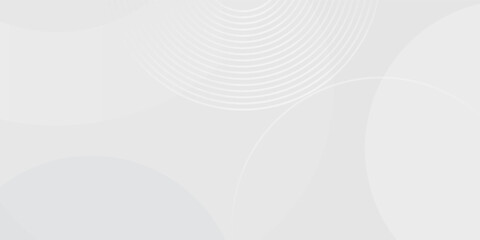 White geometric abstract background overlap layer on bright space with lines effect decoration. Modern graphic design element circles style concept for banner.
