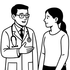 Vector doctor and patient