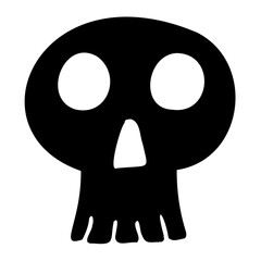 Skull hand drawn icon