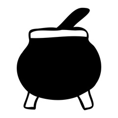 Cauldron hand drawn icon