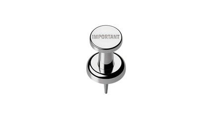 Shiny silver push pin with the word IMPORTANT, perfect for highlighting key information