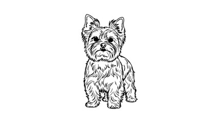 Yorkshire terrier sketch with transparent background