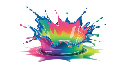 Vibrant rainbow paint splash creating a stunning crown shape, perfect for modern designs and creative concepts