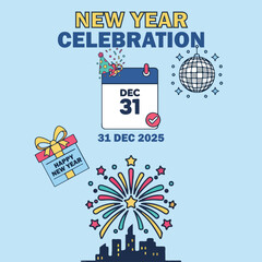 happy 2026 new year asset design resource