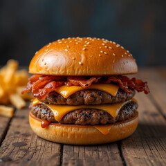 hamburger on a plate beef burger 