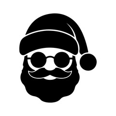 Santa claus face with transparent background