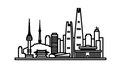 Fototapeta premium Shanghai skyline with transparent background