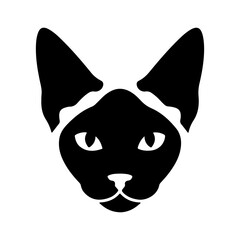 Siamese cat head with transparent background