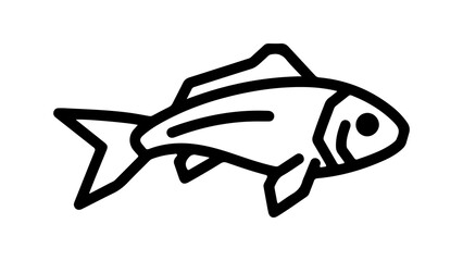 Simple fish outline with transparent background