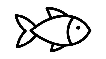 Simple fish outline with transparent background