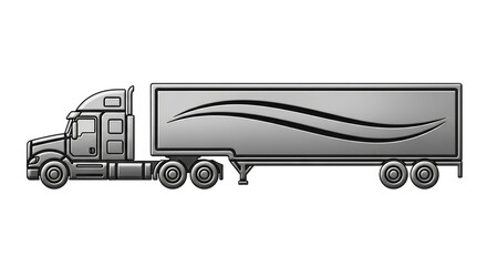 Isolated Semi Trailer Truck, a powerful commercial transportation solution for cargo and freight