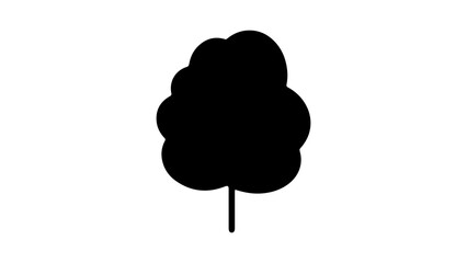 Simple tree silhouette with transparent background