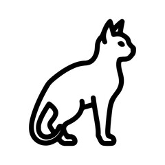 Sitting cat outline with transparent background