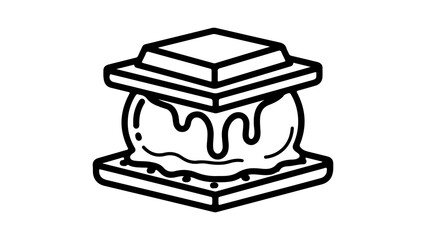 S'more dessert with transparent background