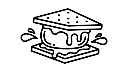 S'more sandwich with transparent background