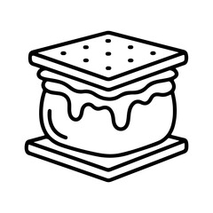 S'more dessert with transparent background