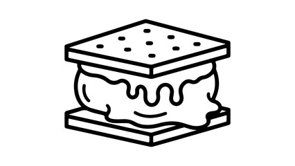 S'more sandwich with transparent background