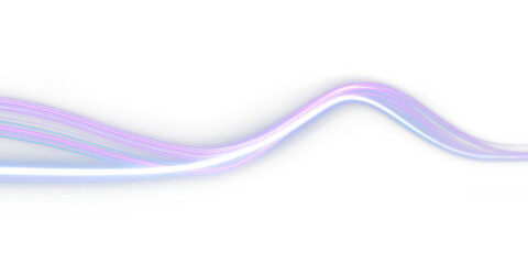 purple light speed line and wave glowing isolated on white or transparent png
