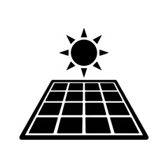 Solar panel and sun with transparent background