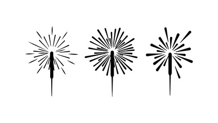 Fototapeta premium Sparklers with transparent background
