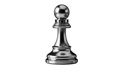 Isolated chess pawn piece for strategy game a detailed, metallic-textured, shiny pawn shape