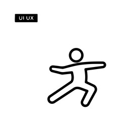 Stick figure exercising with transparent background