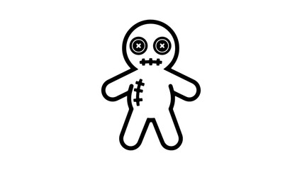 Stitched doll with transparent background