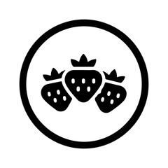 Strawberries in a circle with transparent background