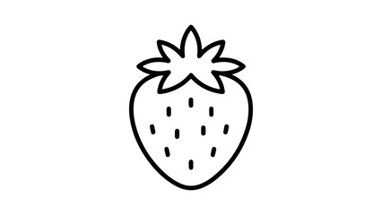 Strawberry outline with transparent background