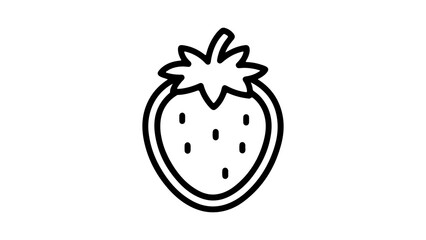 Strawberry outline with transparent background