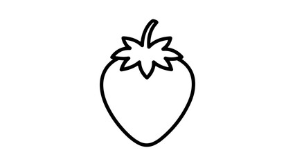 Strawberry outline with transparent background