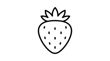 Strawberry outline with transparent background