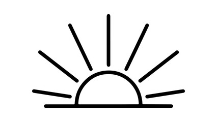 Sunrise over horizon with transparent background