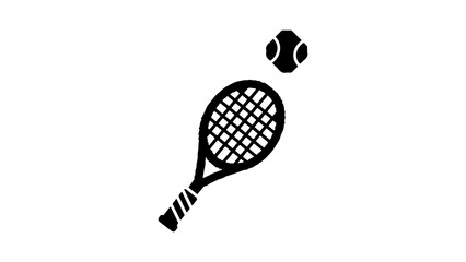 Tennis racket and ball with transparent background