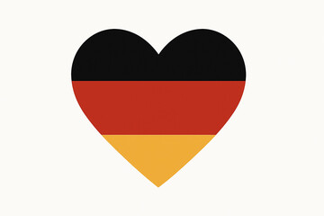 Fototapeta premium German flag in heart shape, minimal flat design with black, red and gold colors.