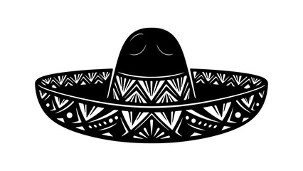 Traditional sombrero hat with transparent background