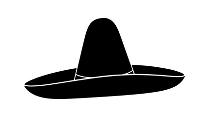 Traditional mexican sombrero with transparent background