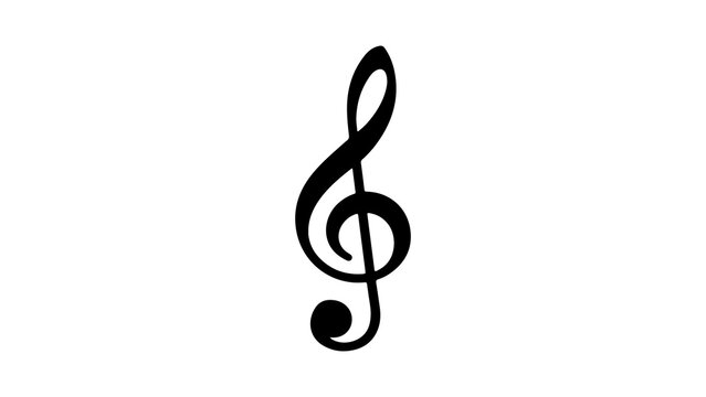 Treble clef with transparent background