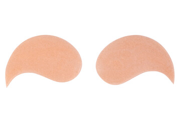 Eye glitter patches isolated on transparent background, real cosmetic skincare product.