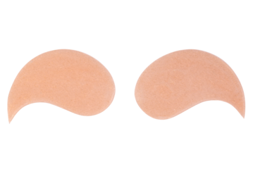 Eye glitter patches isolated on transparent background, real cosmetic skincare product.