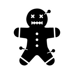 Voodoo doll with pins with transparent background