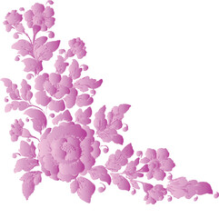 Fototapeta premium A beautiful pink gradient floral pattern with delicate flowers, set against a white background