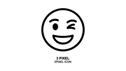 Winking face icon with transparent background